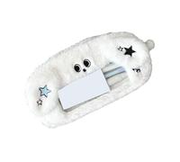 Luxury Pen Bag Cartoon Dog Pencil Bag Soft Animal Pencil Case Large Capacity Pencil Pouch with Clear Window for School, Blue