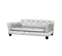 Luxury Pet Sofa Couch Soft Velvet Cover Wooden Frame Elevated Bed