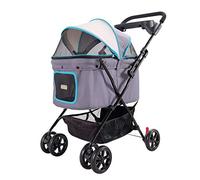 Luxury Pet Stroller for Dogs and Cats Pet Trolley with Durable Wheels Compact and Portable Dog Carts with for Big Storage Baskets Travel or overnights