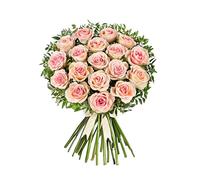 Luxury Pink and White Rose Bouquet - Handcrafted Fresh Flowers with Pistacia Foliage - Long Vase Life Roses Displaying Natural Beauty - Stunning Gift for Birthday, Anniversary or Any Occasion