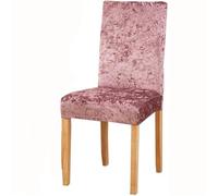 Luxury Pink Crushed Velvet Stretch Chair Covers - 2 PCS Universal Dining Room Slipcovers for Parson Chairs Kitchen & Hotel Stool Protectors