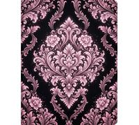 Luxury Pink Damask Notebook: Elegant Floral Pattern Journal for Women: Stylish Black & Soft Pink Ornamental Design | Lined Notebook for Writing, Notes & Daily Use