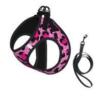 Luxury Pink Leopard Beauty Fashion,Pet Harness,Adjustable Reflective Dog Harness,Pet Leash Vest,L