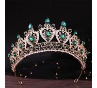 Luxury Pink Purple Crystal Tiara Crown For Women Elegant Queen Princess Tiara Wedding Party Hair Dress Jewelry gold EN8