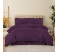 Luxury Plain T-180 Percale Flat Sheet Super Soft Classic Polycotton Bedding Flat Sheet Comfort For All Season (Plum, Double)