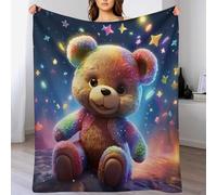 Luxury Plush Cute Bear Throw Blanket, Tipped Blanket, Super Warm, Flannel, Elegant, Fluffy Decoration Blanket for Sofa, Armchair, Couch And Bed, （140×180cm）