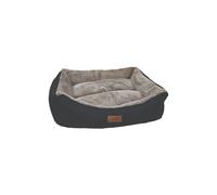 Luxury Plush Dog Lounger Bed - Black & Grey HugglePets Black M