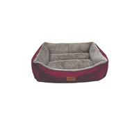 Luxury Plush Dog Lounger Bed - Red & Grey HugglePets Red S