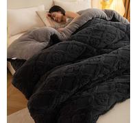 Luxury Plush Lambswool Comforter - Ultra Soft, Thick Winter Blanket - Heavyweight Fluffy Fleece Quilt for All Seasons - Cozy Modern Bedding Essential