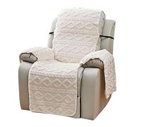 Luxury Plush Large Width Recliner cover massage chair thick double-sided jacquard plus velvet sofa cover (BEIGE)