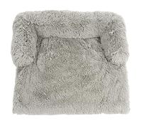 Luxury Plush Pet Bed Sofa Protector Cat Dog Couch Padded Sides Light Grey - Large