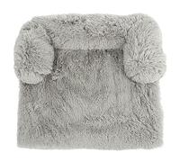 Luxury Plush Pet Bed Sofa Protector Cat Dog Couch Padded Sides Light Grey - Medium