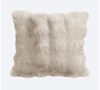 Luxury Plush Shaggy Bubble Cushion - Generously Filled Rabbit Fur Effect Square Throw Pillow with Waffle Bubble Texture & Hidden Zipper, Soft Removable Cushion (Cream, 43cm x 43cm, Pack of 1)
