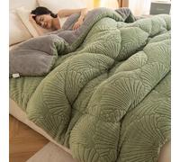 Luxury Plush Thick Lambswool Comforter - Heavy Warm Winter Bedding, Ultra Soft Fluffy Fleece Quilt for All Season Comfort, Cozy Thick Blanket for Modern Home Decor