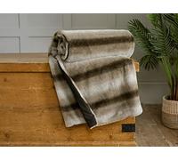 Luxury Plush Two Tones Faux Fur Throw in Natural Shades Deyongs Sherbrooke Throw 130cm x 150cm