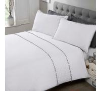 Rapport Home Duvet Cover Set Pompom (POMPOM-SING-WHGR) Polycotton with Pillowcase Single White/Grey