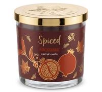Luxury Pomegranate Scented Duel-Wick Candle - Decorative Glass Jar with Gold Lid - Fresh Fruity & Lightly Spiced Summer Home Fragrance