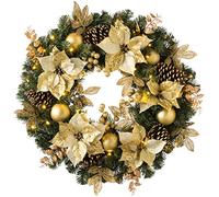 Luxury Pre-Lit Decorated Wreath with 50 LED Lights