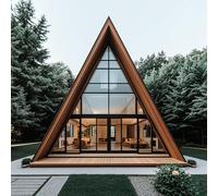 Luxury Prefab A-Frame Triangle House Modular Tiny Home Low-Rise Villa for Apartment Living Scenic Retreat Cottage Cabin Modern Outdoor House for Sale