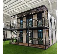 Luxury Prefab Tiny Home Folding Container House 2-Story 2-4 Bedroom Tiny House for Adults, Foldable Double-Story Prefabricated Portable Home for Modern Living