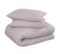 Luxury Premium Quality Plain Dyed Flannel Sheet Set, Fitted Bedsheet and Flat Bedcloth with Matching Pillowcases, 100% Brushed Cotton Easy Care Flannelette Bed Linen, Grey, Kingsize Bedding