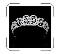 Luxury Princess Diana Tiara Cubic Zirconia Wedding Crown for Bride Pageant Prom Costume Quince Queen Headband Bridal Hair Accessories Crystal Diamonds Headpieces for Women