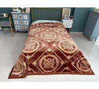 Luxury Product 2 Ply Reversible Printed Blanket Thick Heavy Faux Fur King size Blanket/throw sofa/bed/Carpet/Floor (Maroon)