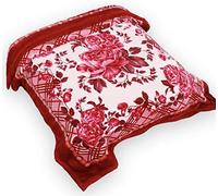 Luxury Product 2 Ply Reversible Printed Blanket Thick Heavy Faux Fur King size Blanket/throw sofa/bed/Carpet/Floor (Red)