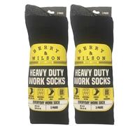 Luxury Product 3-12 pairs Mens heavy duty Berry Wilson Work Socks Thermal Warm Thick Contrast Heel Toe 6-12 (Standard 6 pair, Black/grey)