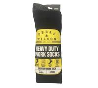 Luxury Product 3-12 pairs Mens heavy duty Berry Wilson Work Socks Thermal Warm Thick Contrast Heel Toe 6-12 (Standard 3 pair, Black/grey)