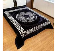 Luxury Product Greek kingSize 8kg Blanket Large Size Soft Warm Two Ply Bed Throw Heavy Luxurious 200x240 (Black/White)
