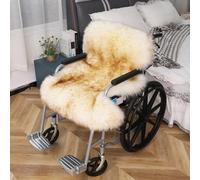 Luxury Pure Wool Fleece Wheelchair Cushion Medical Grade Sheepskin Seat Pad for Ultimate Comfort.
