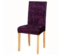 Luxury Purple Crushed Velvet Chair Covers - 6 PCS Stretch Parson Slipcovers for Dining Room Kitchen & Hotel - Universal Fit Elegant Furniture Protectors