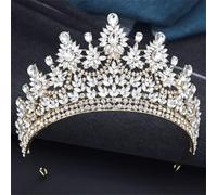 Luxury Queen Crystal AB Tiaras Crown For Bridal Women Girls Wedding Diadem Princess Party Hair Dress Jewelry Gold White