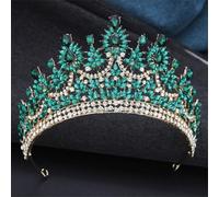 Luxury Queen Crystal AB Tiaras Crown For Bridal Women Girls Wedding Diadem Princess Party Hair Dress Jewelry Gold EN8
