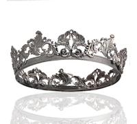 Luxury Queen King Crown Wedding Bridal Party Pageant Prom For Birthday Christmas Xmas Halloween Valentines Gifts Tiaras (Black)