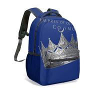 Luxury Queen of Everything Gold Crown Backpack 16 Inch Royal Black Vintage Cross Print 360 All-Over Pattern Travel Daypack (02)