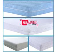 Luxury Quilted 100% Cotton Zippered Mattress Protector Anti Bug, Dust Mite Non-Allergenic Total Encasement Mattress Cover Protection (Square Terry Mattress Cover, Single)