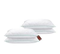 Luxury Quilted Bamboo Pillow - Pack Of 4 - Soft 100% Natural Bamboo Fiber Cover with Microfibre Filling - Hypoallergenic, Antibacterial & Durable Bed Pillows - Ideal Hotel Pillows For Homes & Hotels