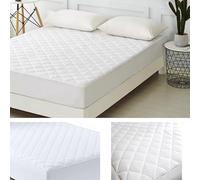 Luxury Quilted Fabric Fitted Sheet Soft Anti Alergic Bed Mattress Cover Protector Premium Quality Mattress Encasement (Double (138 * 190 * 30) cm)