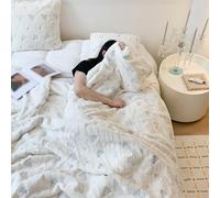 Luxury Rabbit Plush Blanket Queen - Soft Double Sided Thickening Warm Nap Throw Blankets Couch Armchair Sofa Bed Pillow for Room Decor (Color A+Pillow*1/39 * 59")