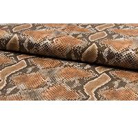 Luxury Realistic Leather Snakeskin Fabric Material - DK Brown, 1Mtr 140cmx100cm