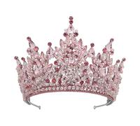 Luxury Red Queen Tiara Crown for Women - Miss Universe Pageant Bridal Diadem, Crystal Wedding Hair Jewelry Accessory(Champagne Color) ()
