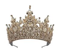 Luxury Red Queen Tiara Crown for Women - Miss Universe Pageant Bridal Diadem, Crystal Wedding Hair Jewelry Accessory(Champagne Color) ()