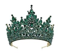 Luxury Red Queen Tiara Crown for Women - Miss Universe Pageant Bridal Diadem, Crystal Wedding Hair Jewelry Accessory(Champagne Color) ()