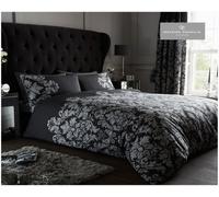 GC GAVENO CAVAILIA Damask Bedding,3 pcs, Double Bed Set - Flower Duvet Cover - Comforter Covers With Pillow Cases - Black