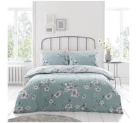 GC GAVENO CAVAILIA Flower Duvet Cover Double - Blossom Bedding Set With Pillowcase - Polycotton Fabric- Duck Egg