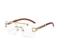 Luxury Rhinestone Sunglasses For Women Small Oval Diamond Sun Glasses Men Wood Grain Frame Fashion Female Shades (9,One Size)