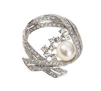 Luxury Rhinestones Pearls Brooch Pin For Formal Daily Wear Stylish Alloy Jewelry Accessory Elegant Pearls Embellished Brooch