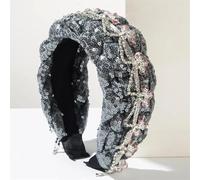 Luxury Rhinestones Studded Headbands With Sequins Wide Edge Hair Accessories For Women Party Wear
